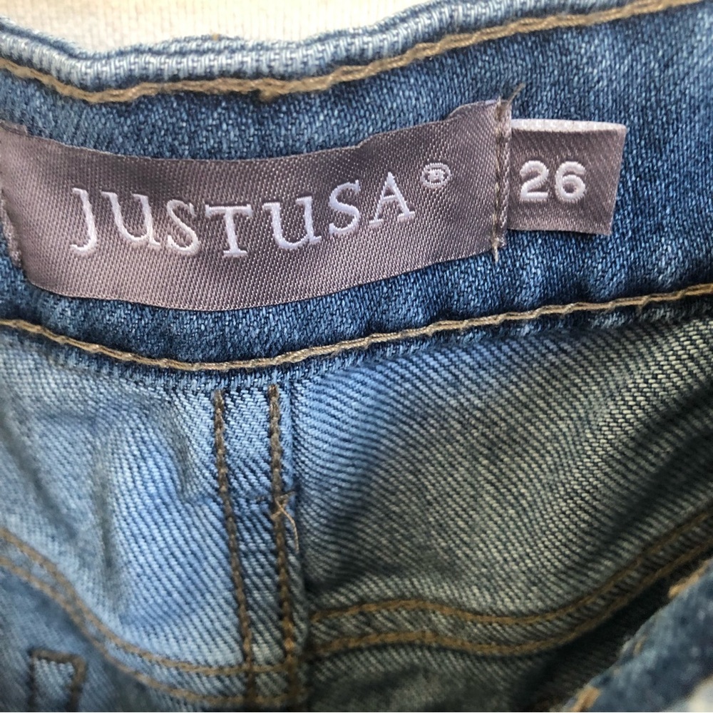 JUST USA Shorts Size 26 Cargo Pockets Raw Hem Outdoor Beach - Picture 4 of 7